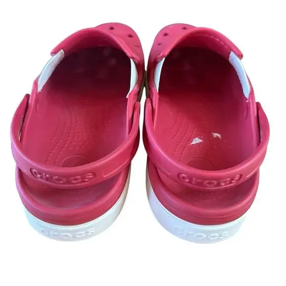 Crocs Red Slip On Clogs Comfort Casual Shoes M9 W11 - Picture 4 of 6